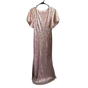 Pink Full Sequin Formal Gown- Size Large